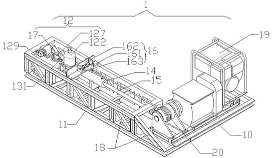 Rapid detection device and method for horizontal winching machine