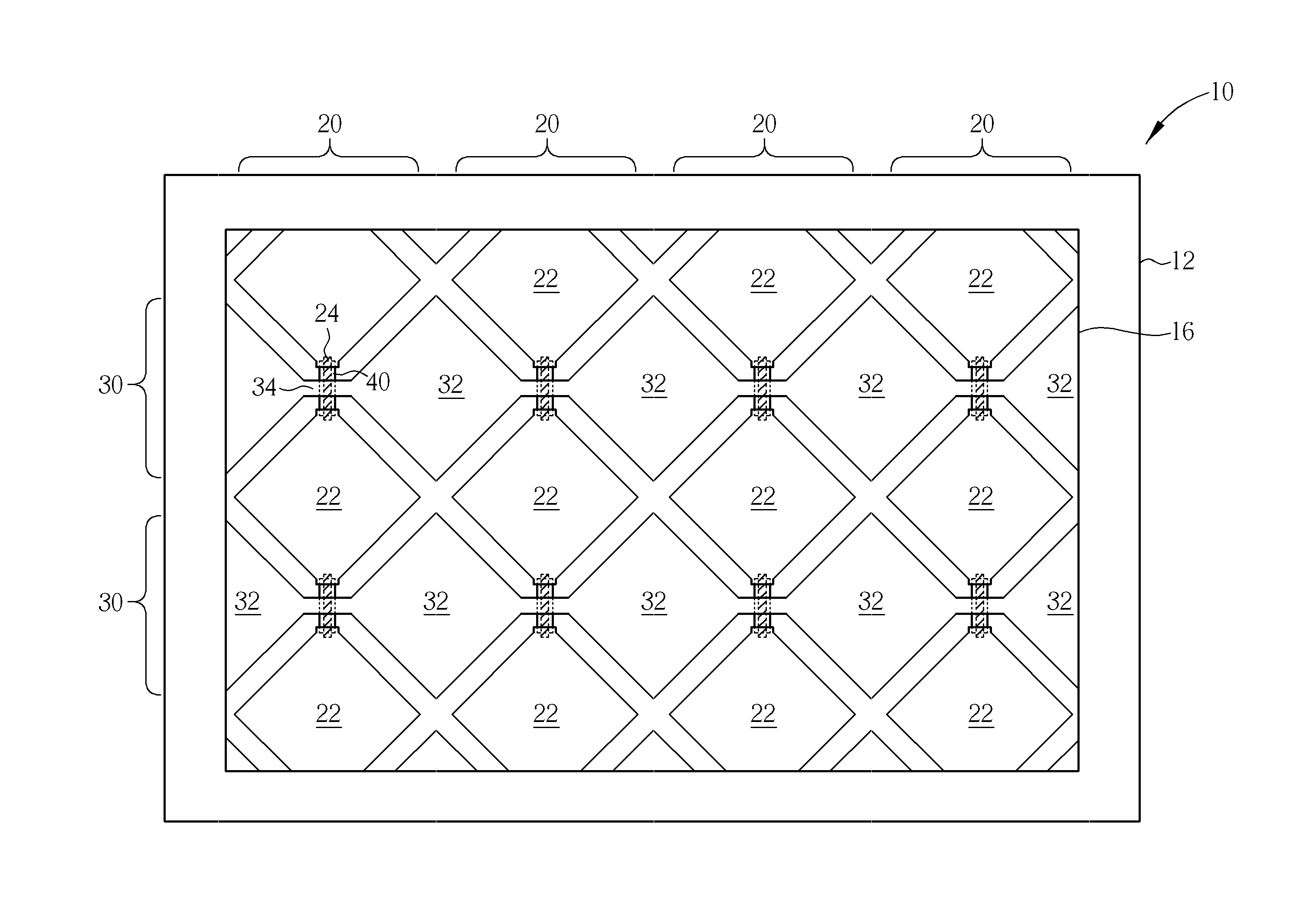 Touch display panel and touch sensing unit thereof