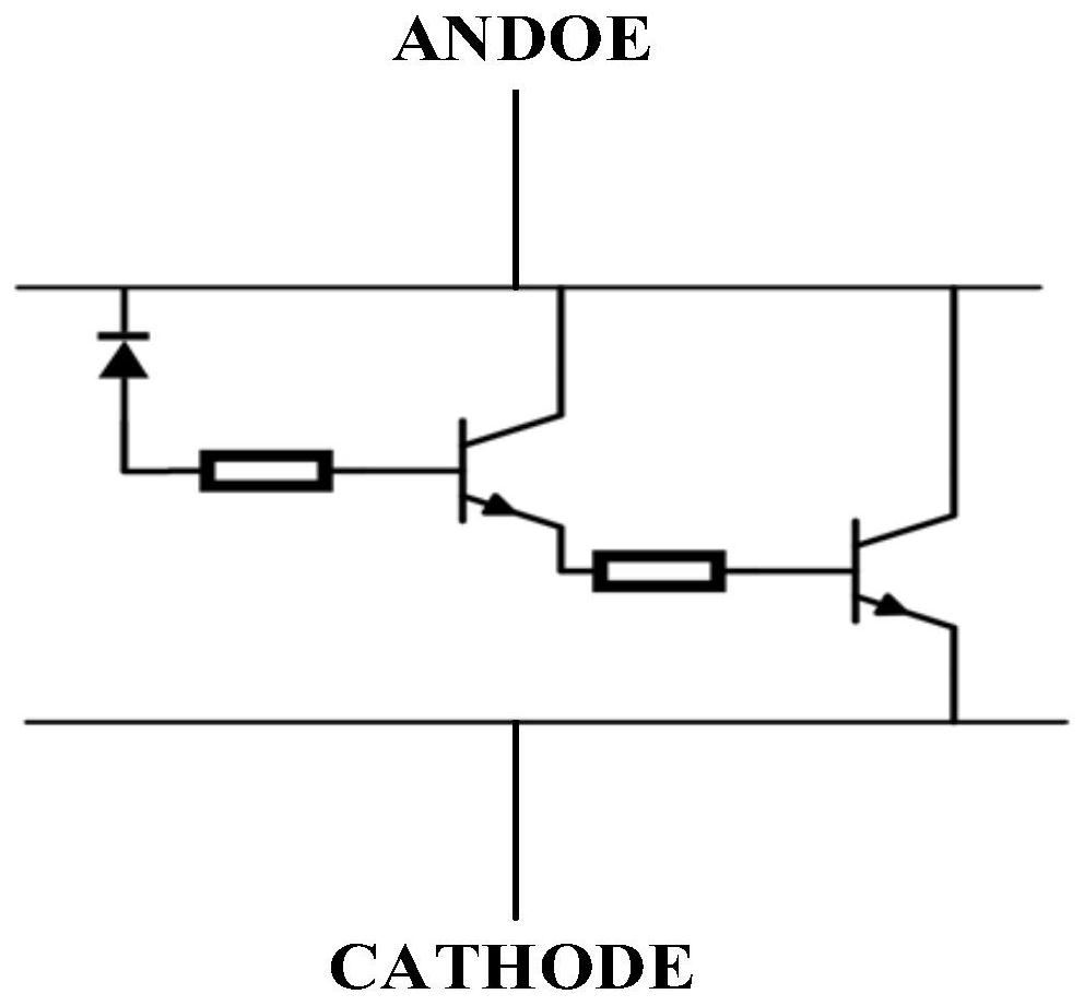 Grid-control Darlington electrostatic protection device and manufacturing method thereof