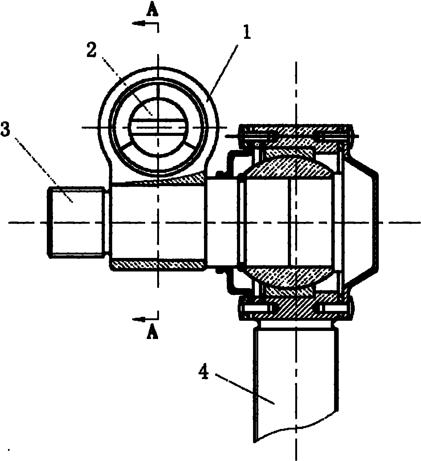 Connecting device of railway vehicle side rolling resistant torsion bar device and vehicle body