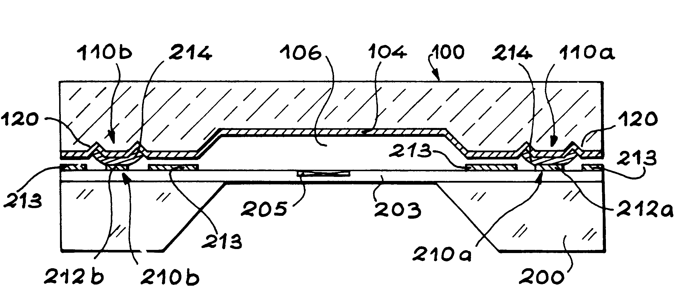 System for assembling substrates to bonding zones provided with cavities