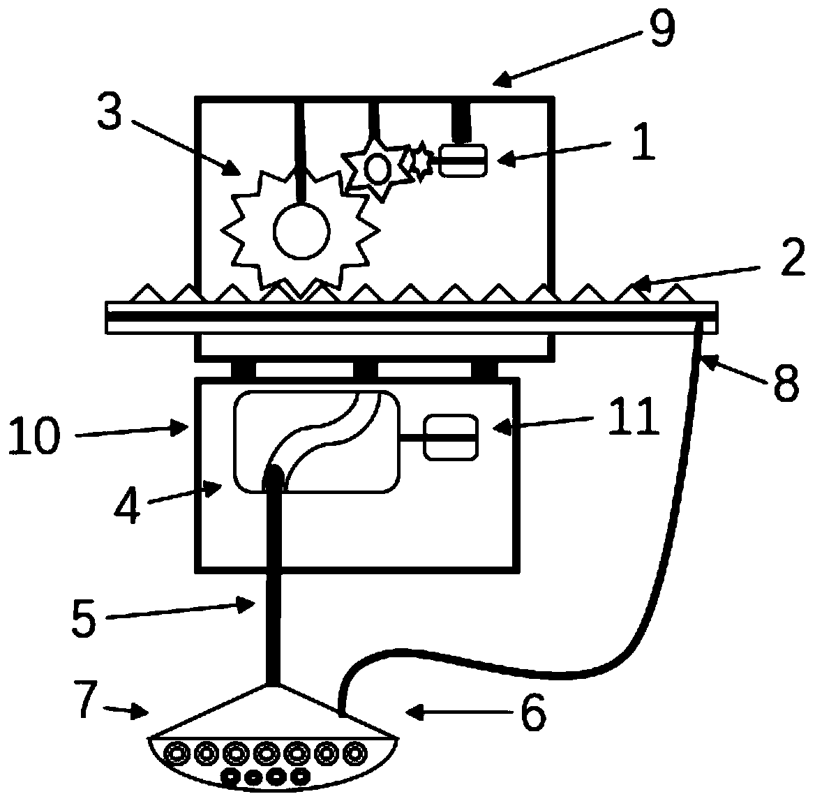 Intelligent greenhouse irrigation device capable of automatically adjusting water spraying mode based on tomato growth states