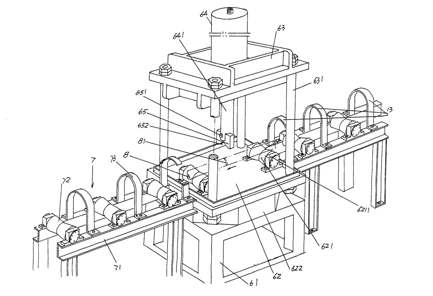 Steel round bar heading-off mechanism for plasma cutting machine