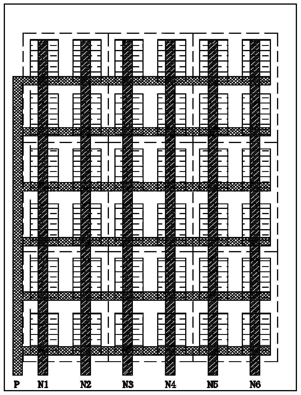 LED display screen module adopting stacking according to blocks for realizing packaging, and packaging method