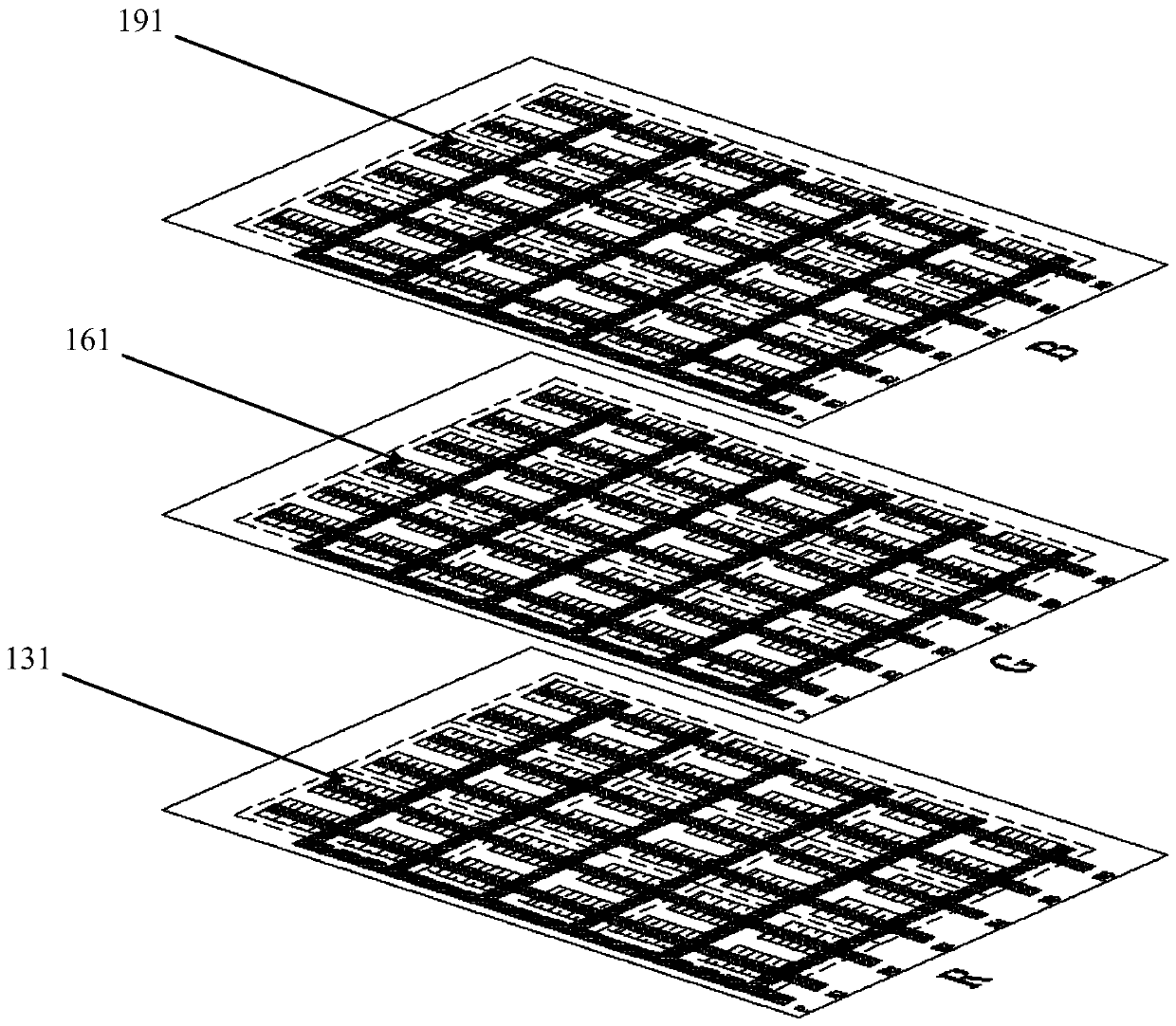 LED display screen module adopting stacking according to blocks for realizing packaging, and packaging method