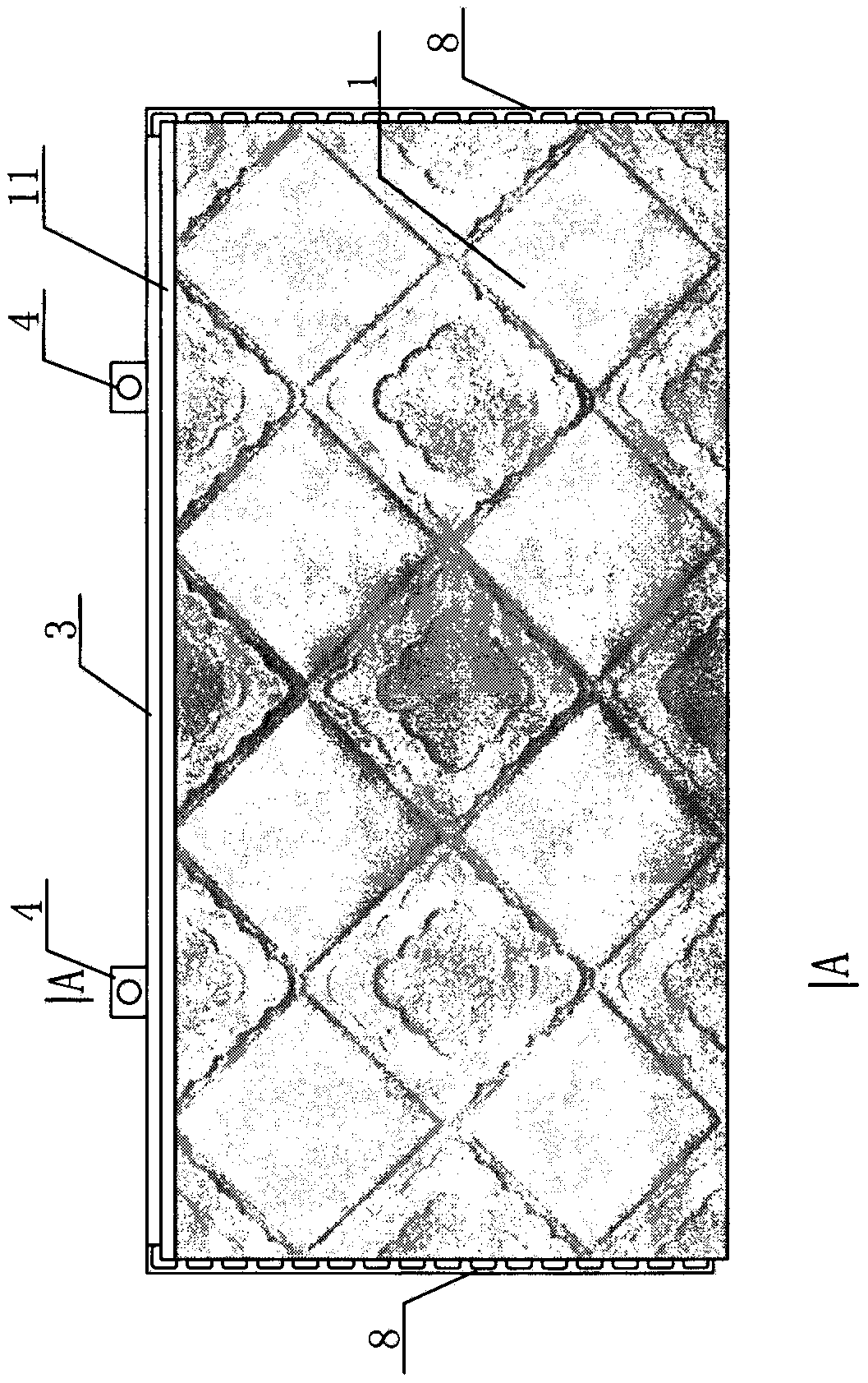 Assembly method of external thermal insulation cement decorative panel with pre-embedded perforated metal strips on both sides