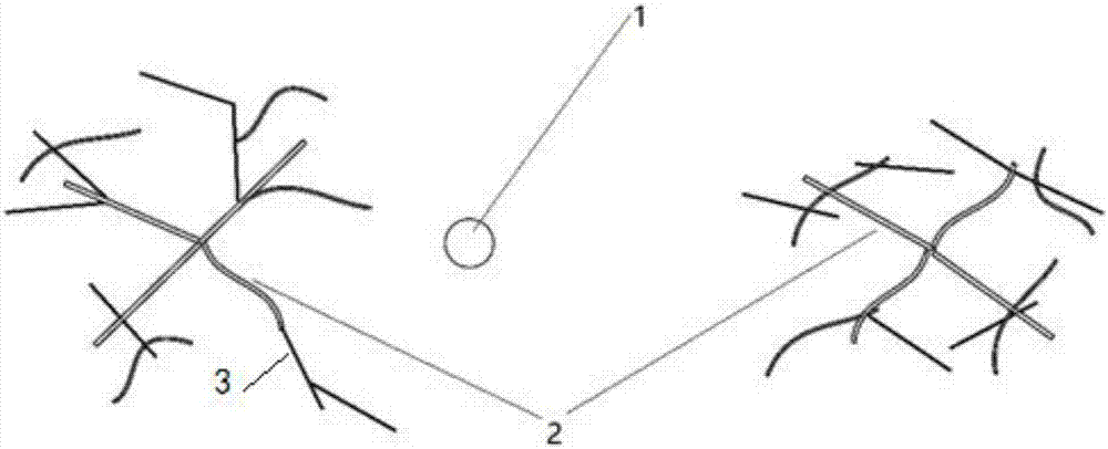 Synergetic fracturing method for main crack and complex crack network of large channel