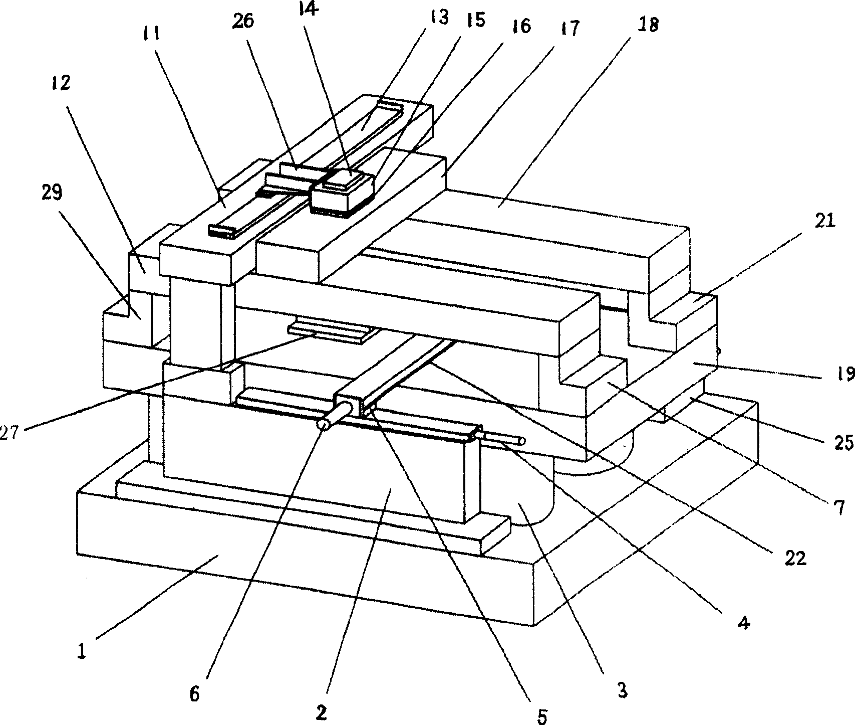 Stepped scanning photoetching machine vibration isolation system analoy experimental apparatus