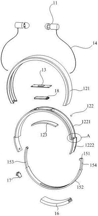 Neck-wearing earphone