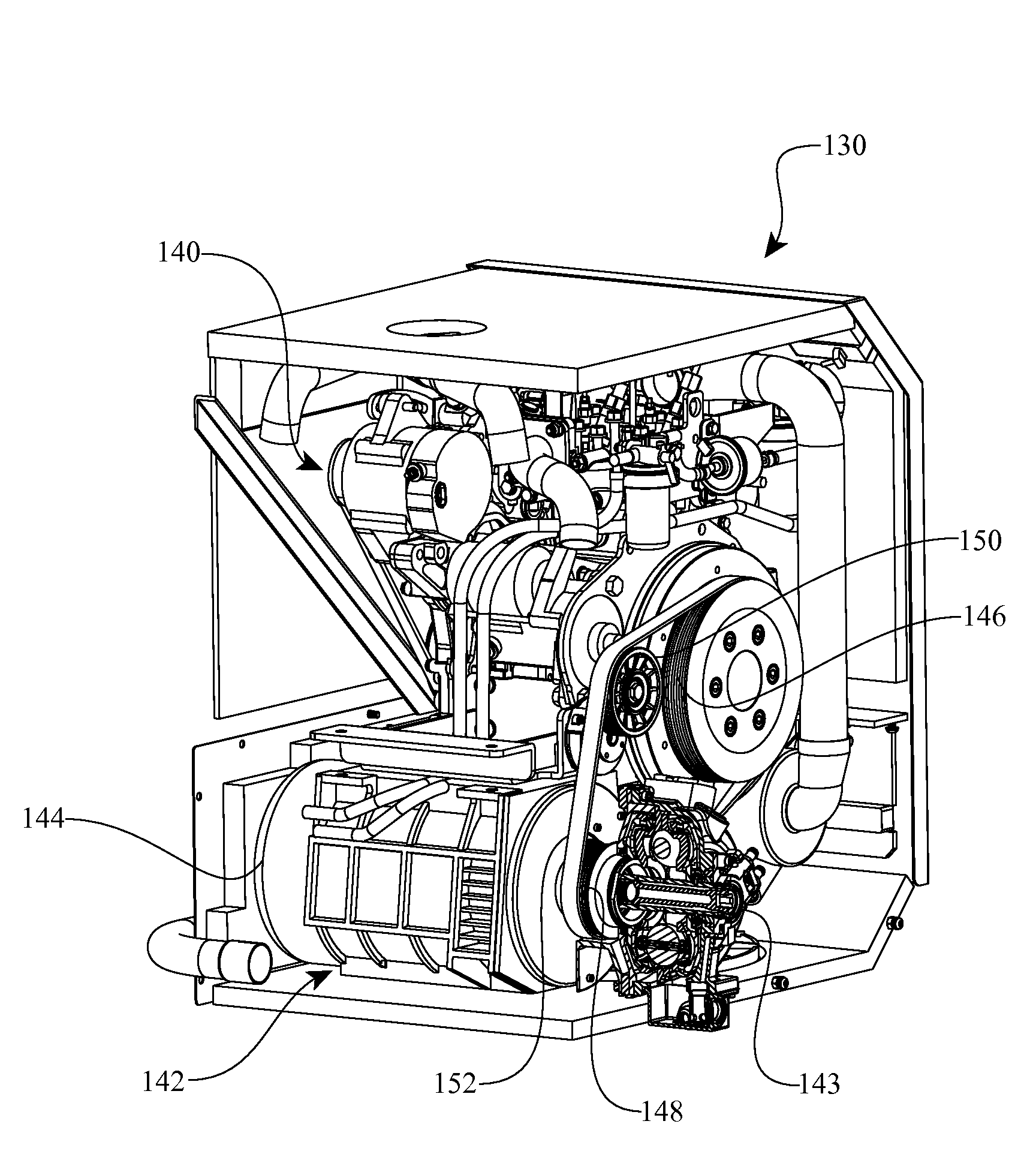 Auxiliary power unit having a continuously variable transmission