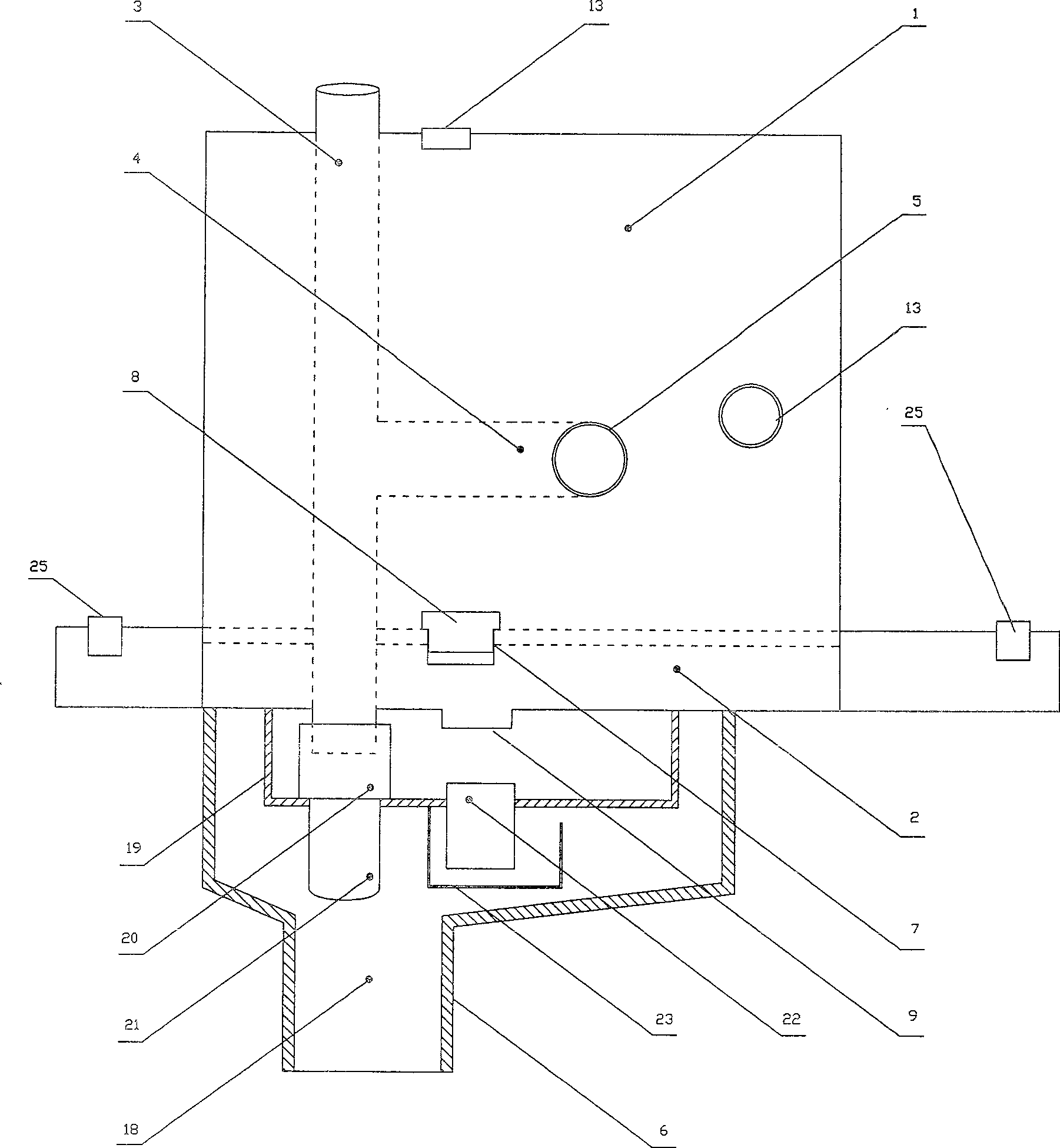 Kitchen-toilet modularized same floor side water draining device