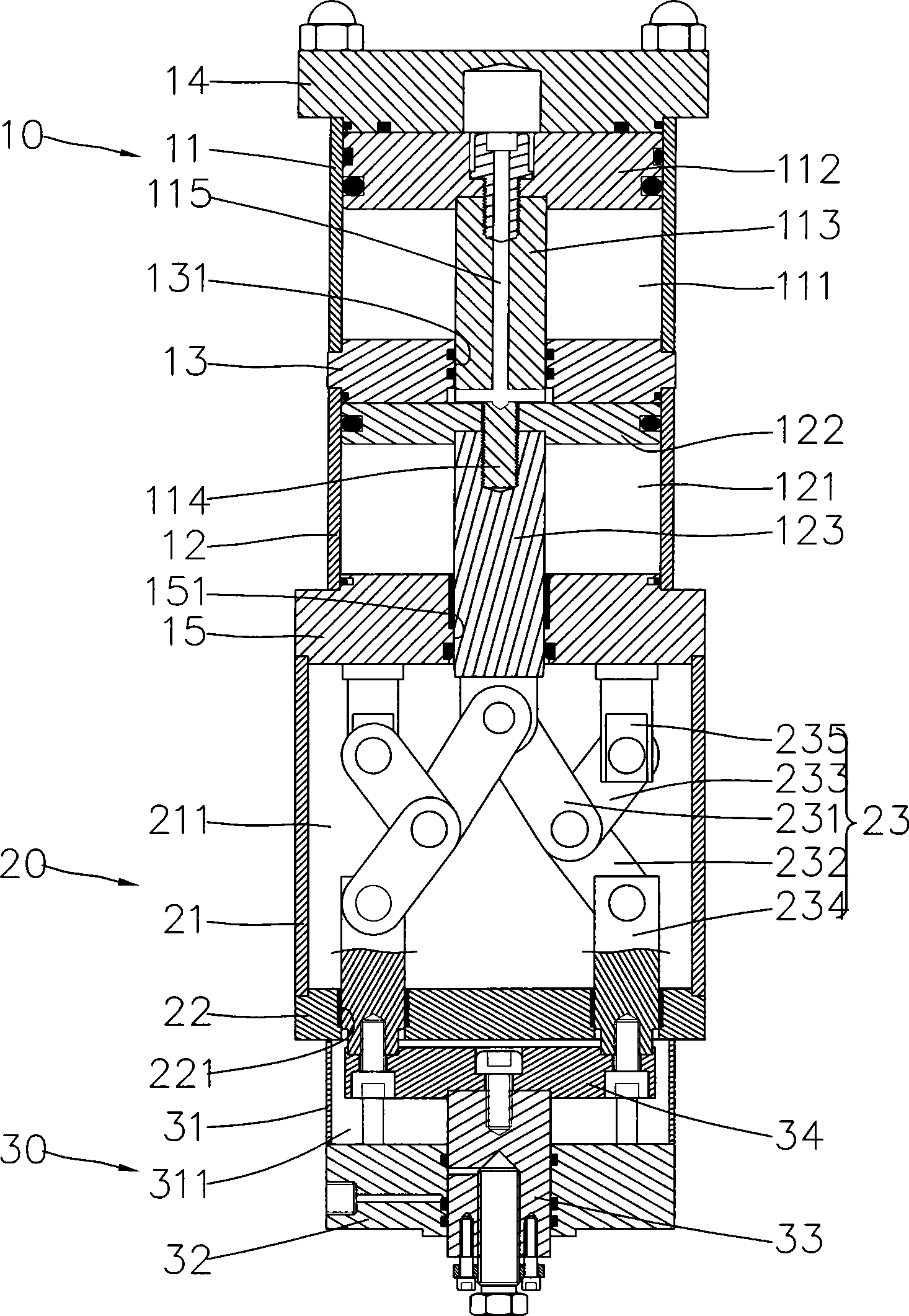 Air pressure power multiplying cylinder