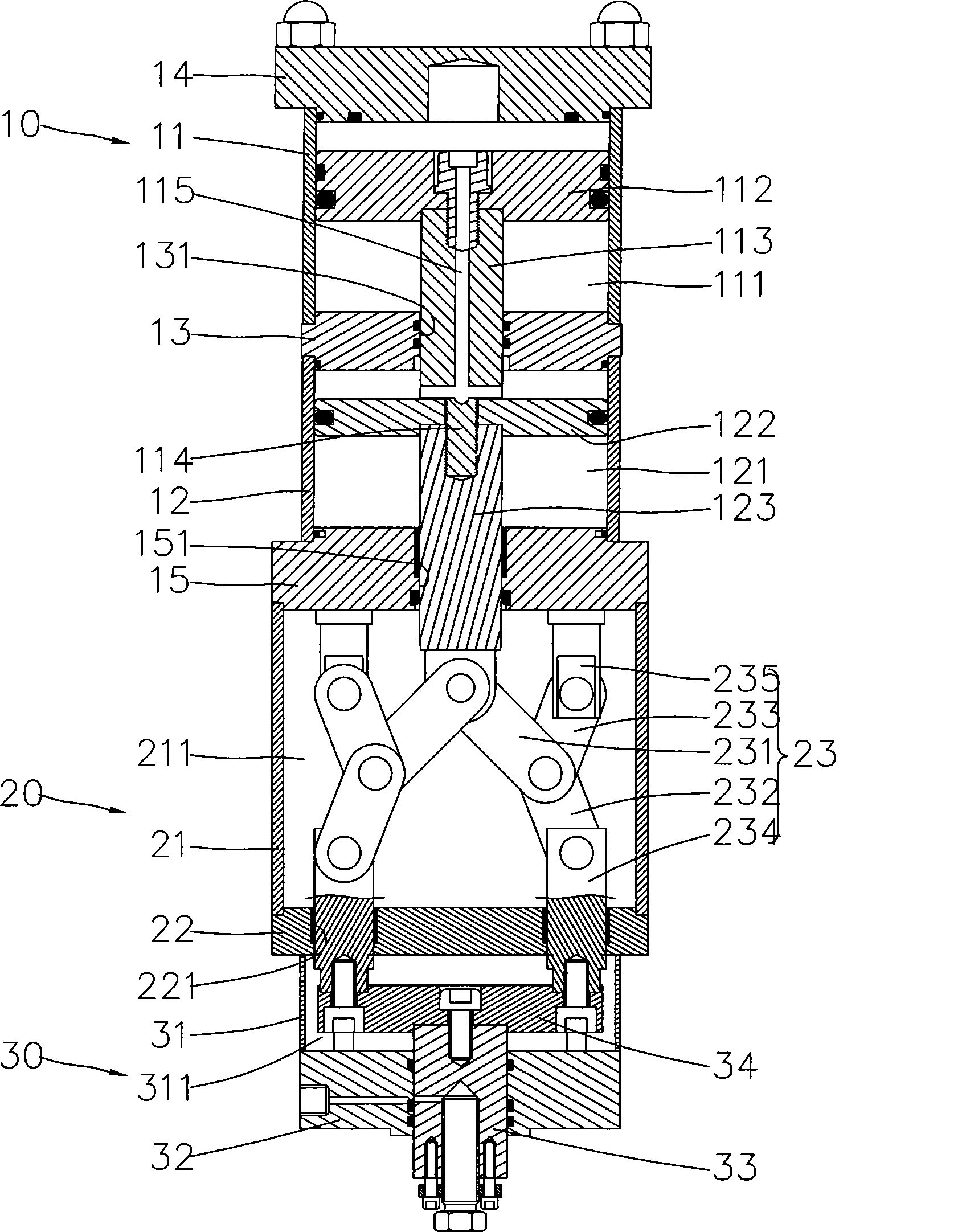 Air pressure power multiplying cylinder