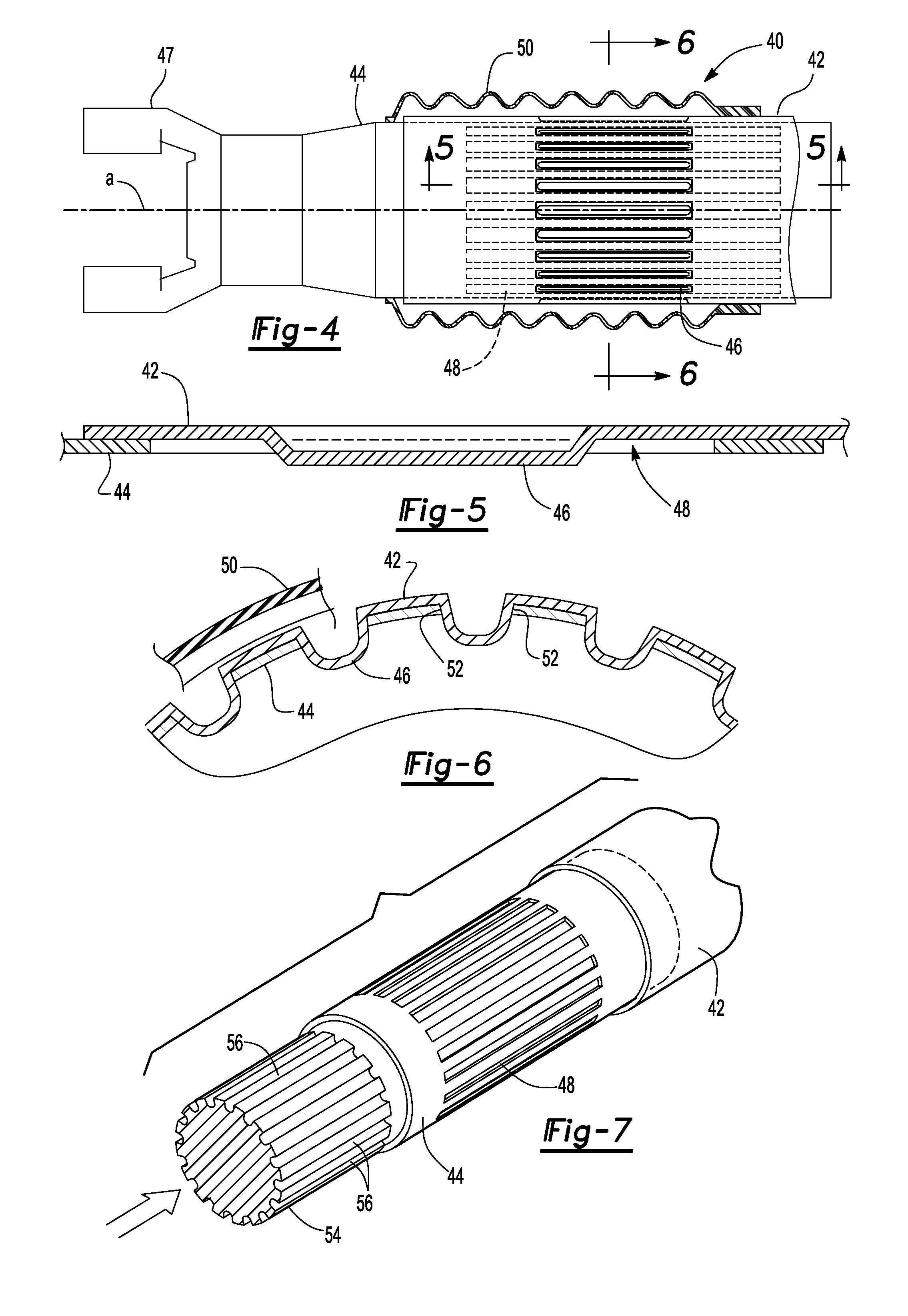 Collapsible shaft assembly