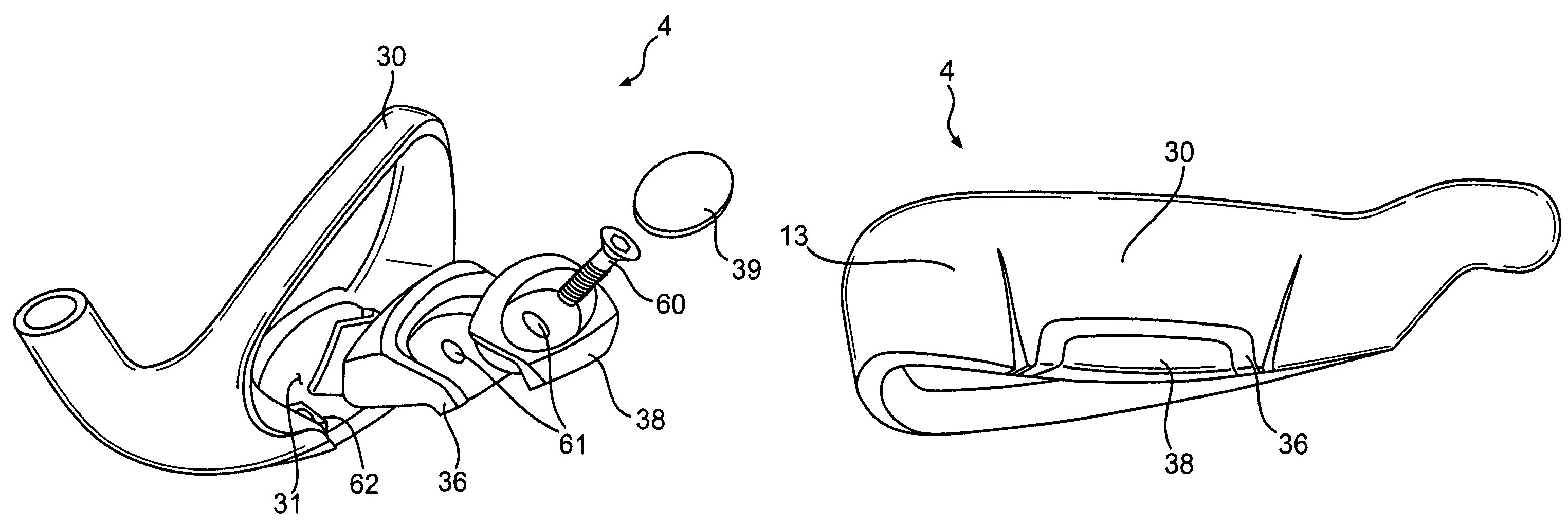 Multi-piece golf club head with improved inertia