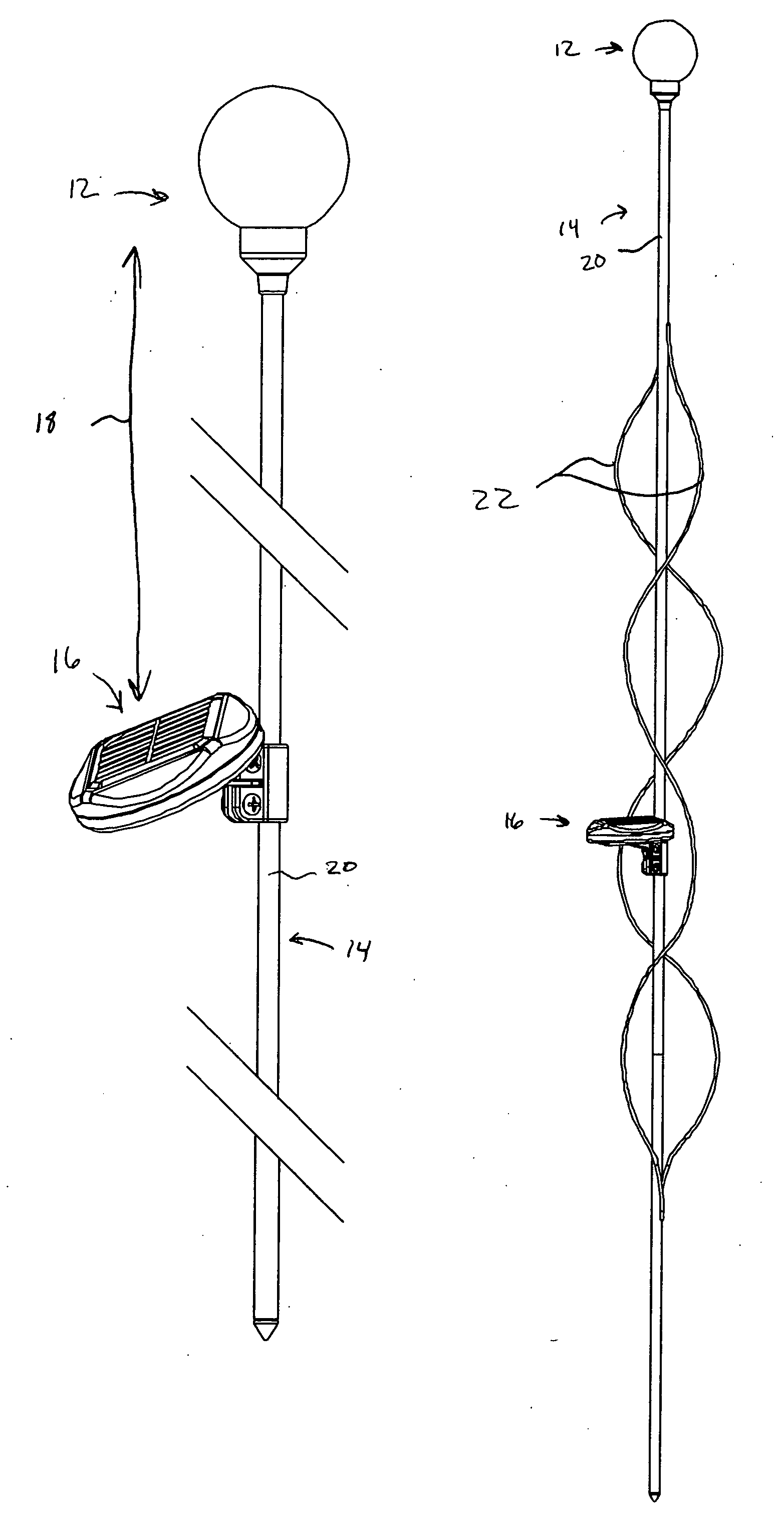 Offset solar-powered outdoor lighting apparatus