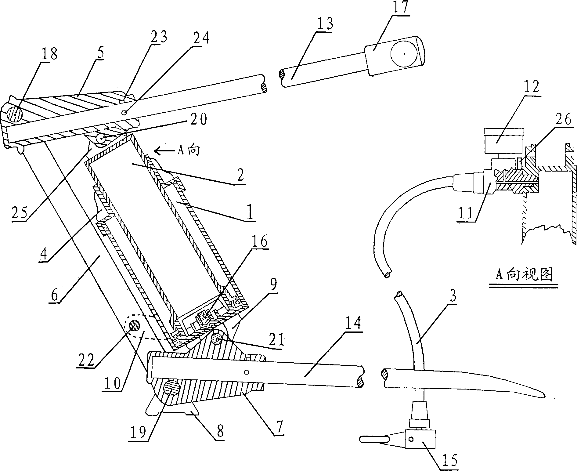 Lever type inflator for sedan