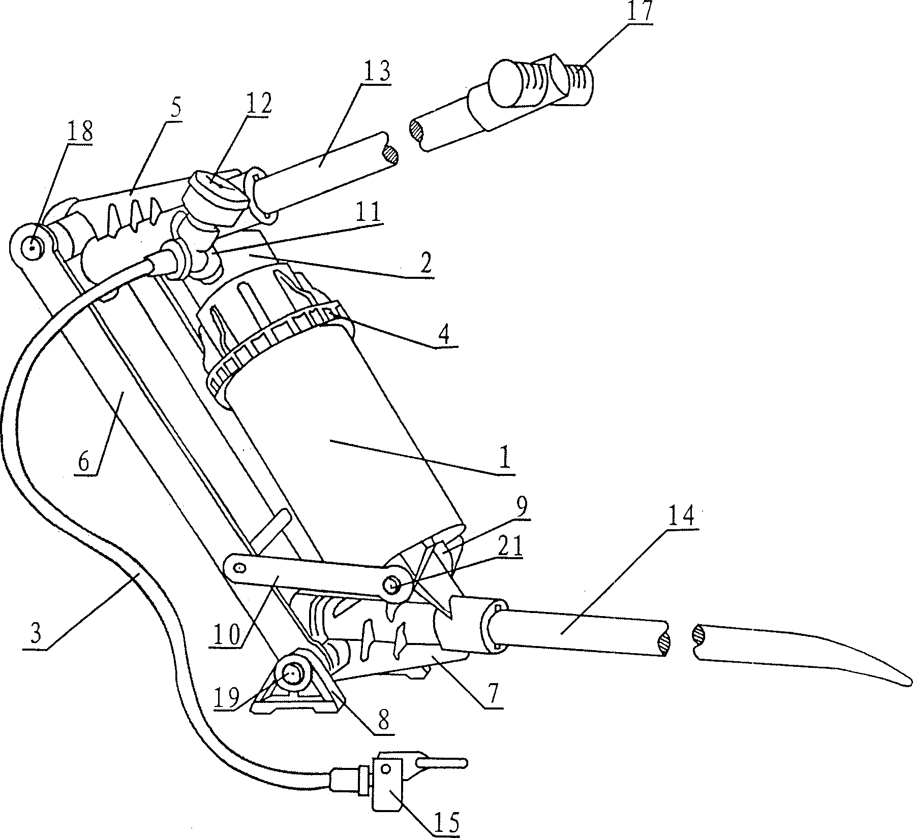 Lever type inflator for sedan