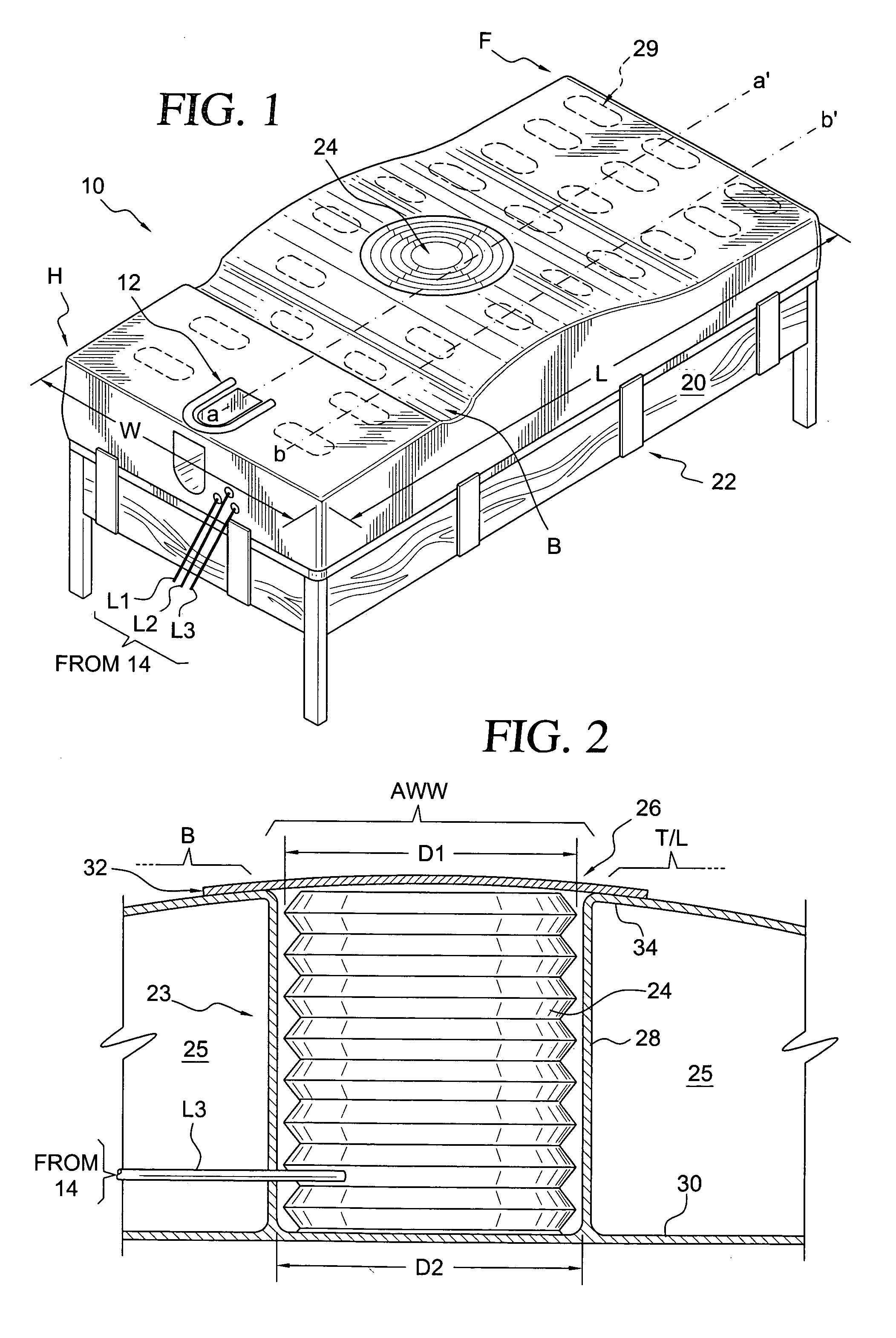 Maternity air mattress with adjustable bellows system