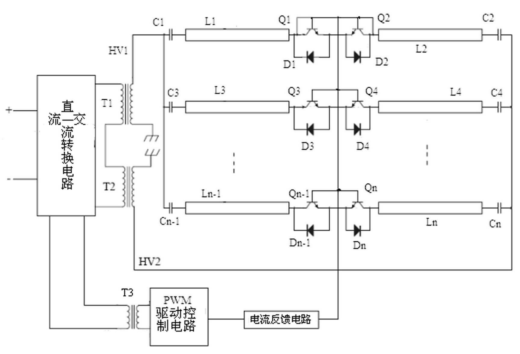 Drive circuit with current balance for CCFL (Cold Cathode Fluorescent Lamp) tubes