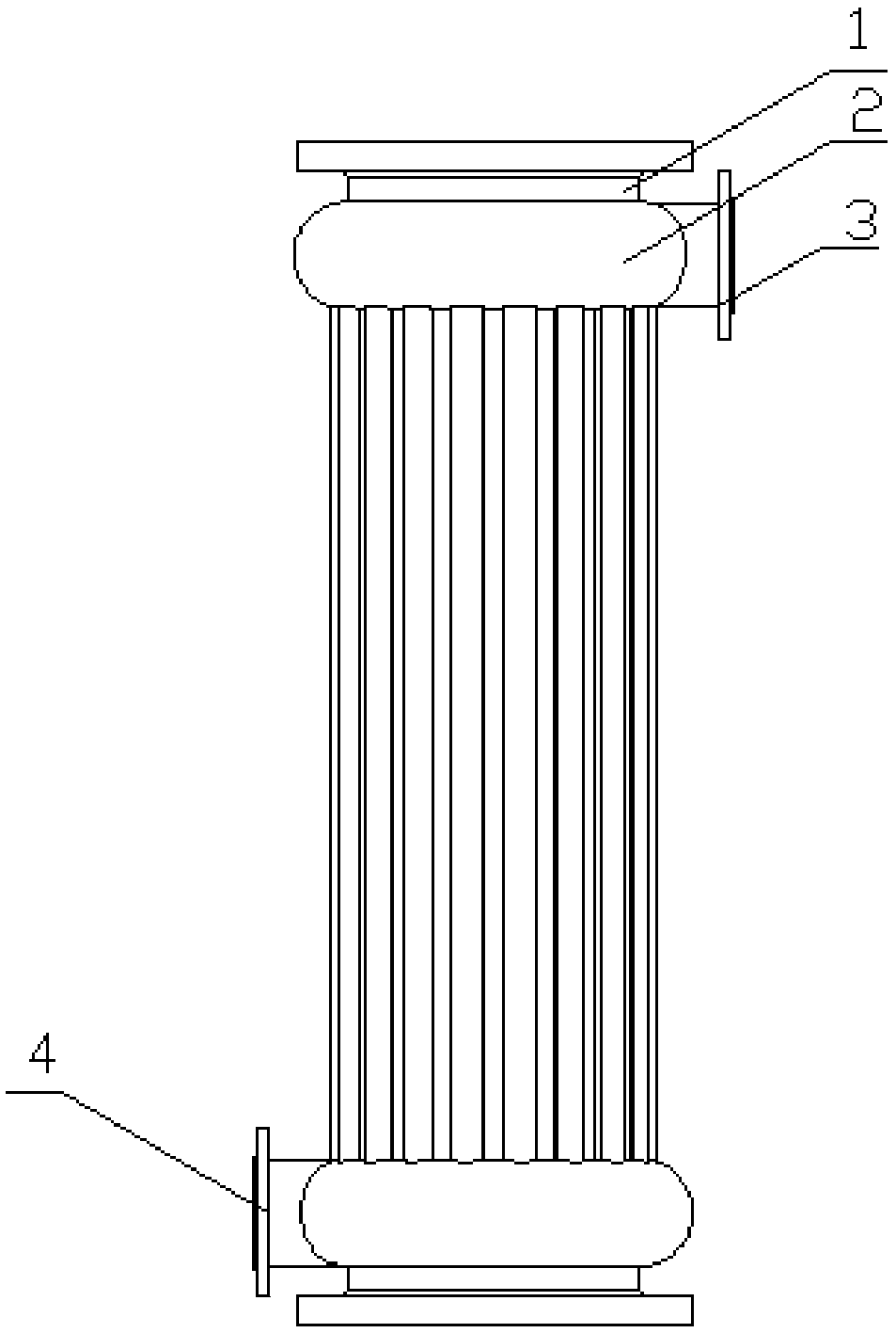 Fish-scale flaky semi-straight-pipe coke oven ascending pipe waste heat recovery apparatus