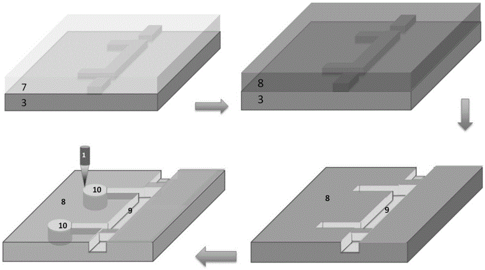 Polymer photobleaching optical waveguide and micro fluidic registration-free integrated chip and preparation method thereof