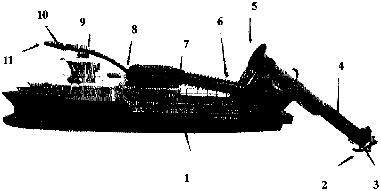 Shipborne multifunctional sand taking and island building excavator