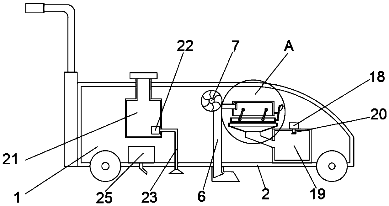 Feces removal and treatment device for poultry breeding