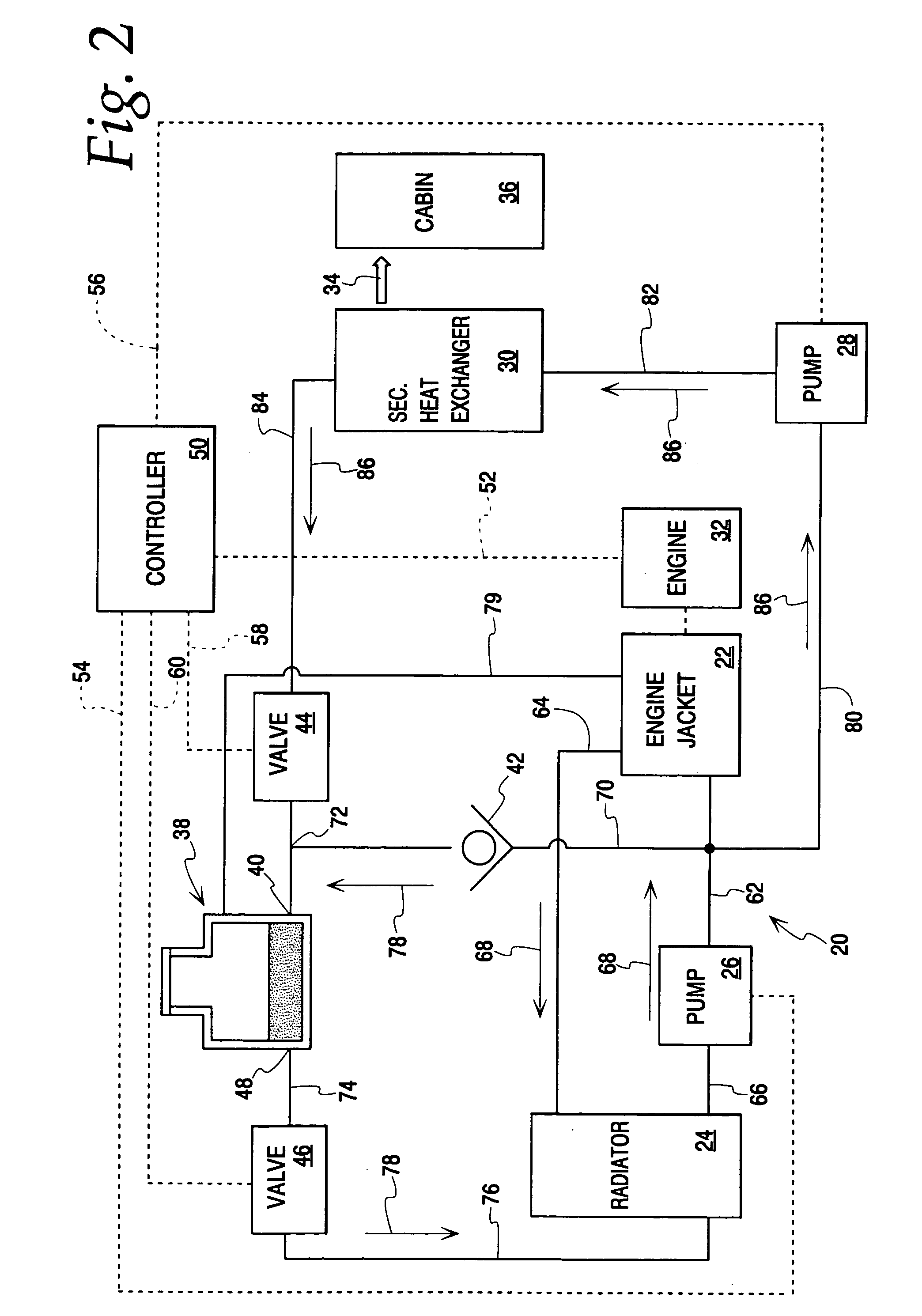 Coolant system with thermal energy storage and method of operating same