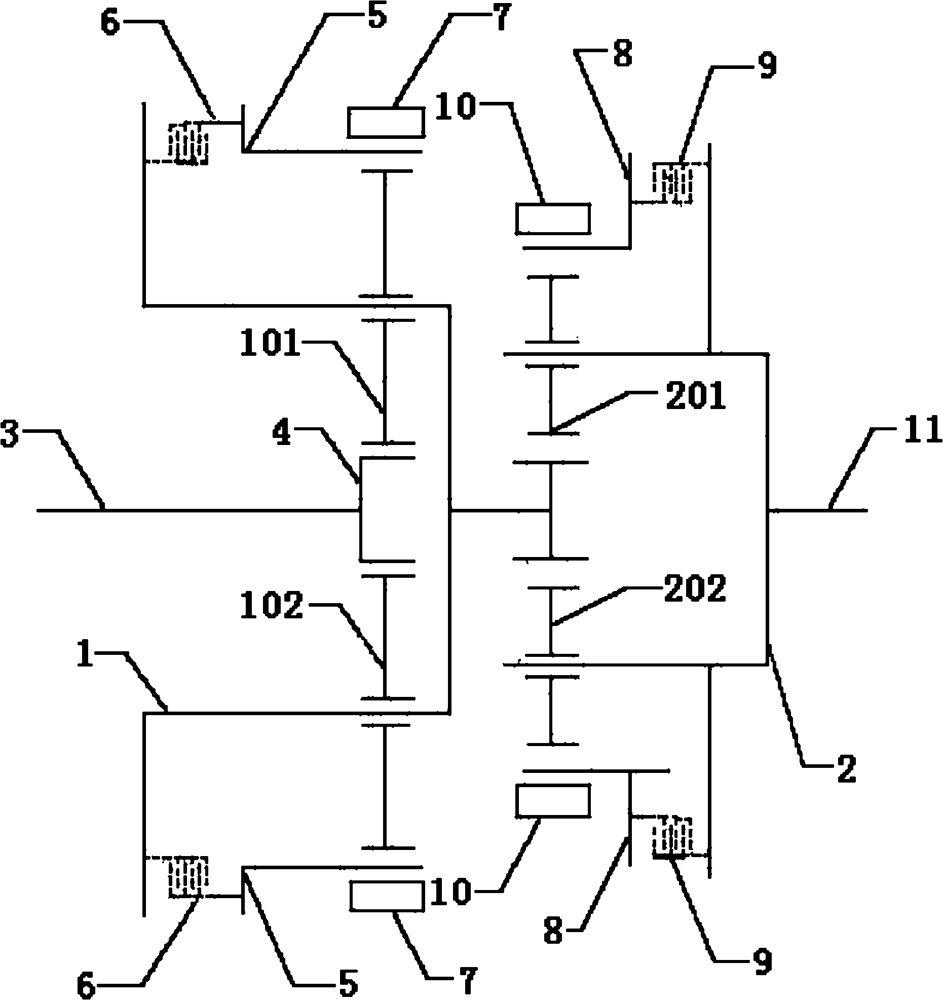 Planet gear type automatic speed change system for electric automobile