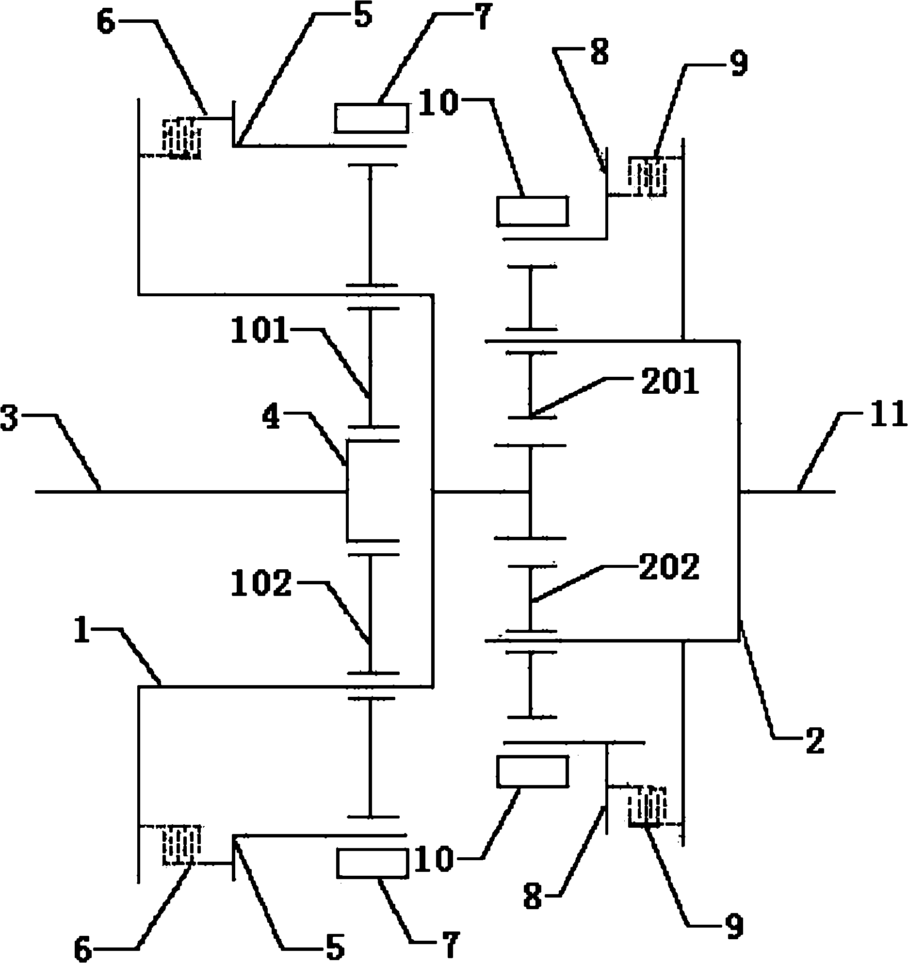 Planet gear type automatic speed change system for electric automobile