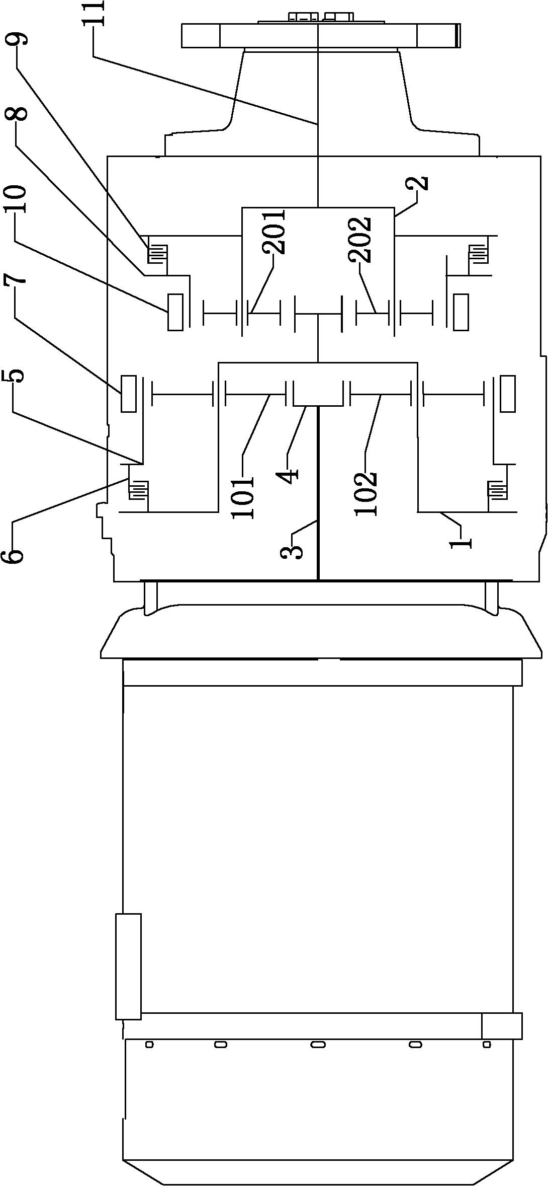 Planet gear type automatic speed change system for electric automobile