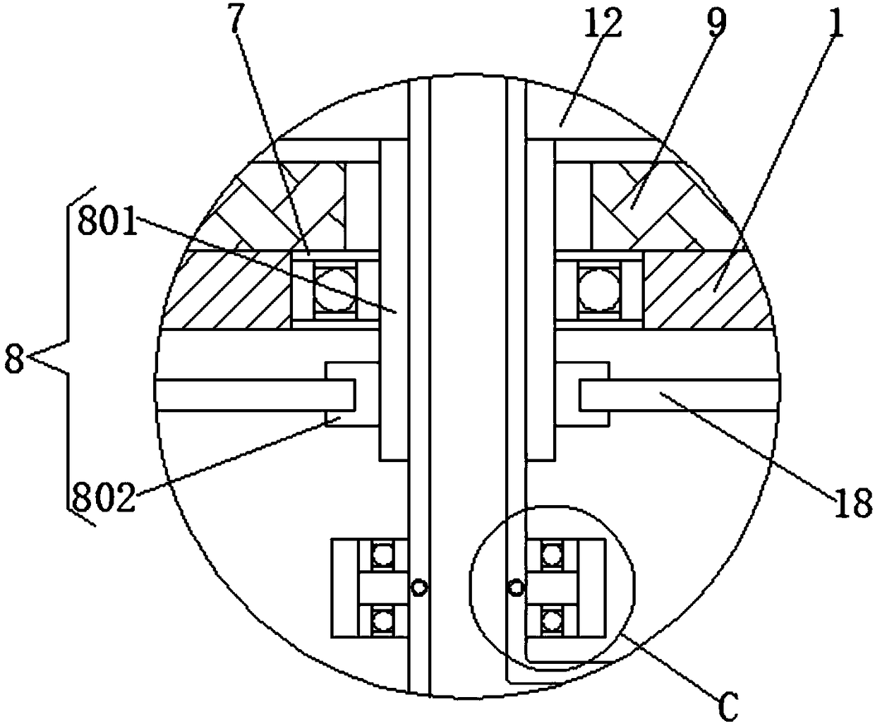 Flip type fish frying device for processing canned eel