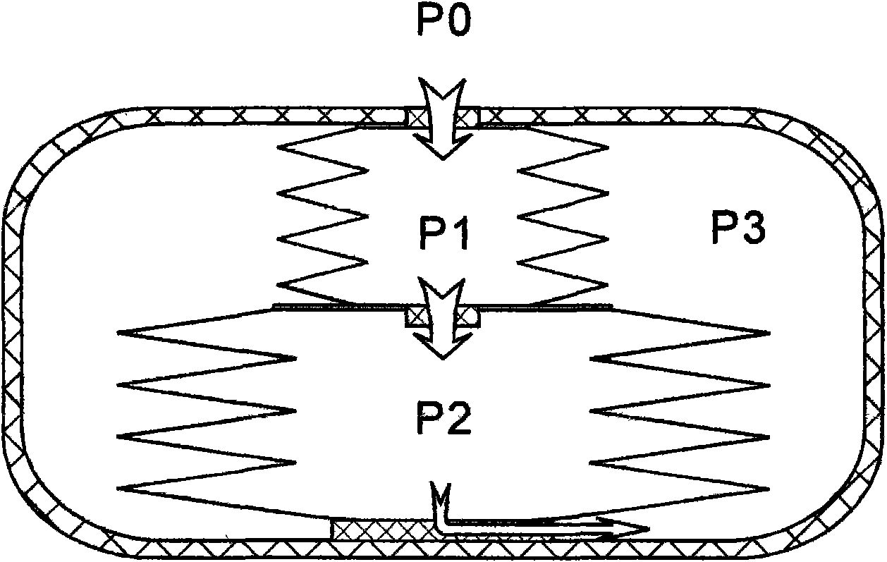 Self-deformation aeration constant pressure device in elastic confined space