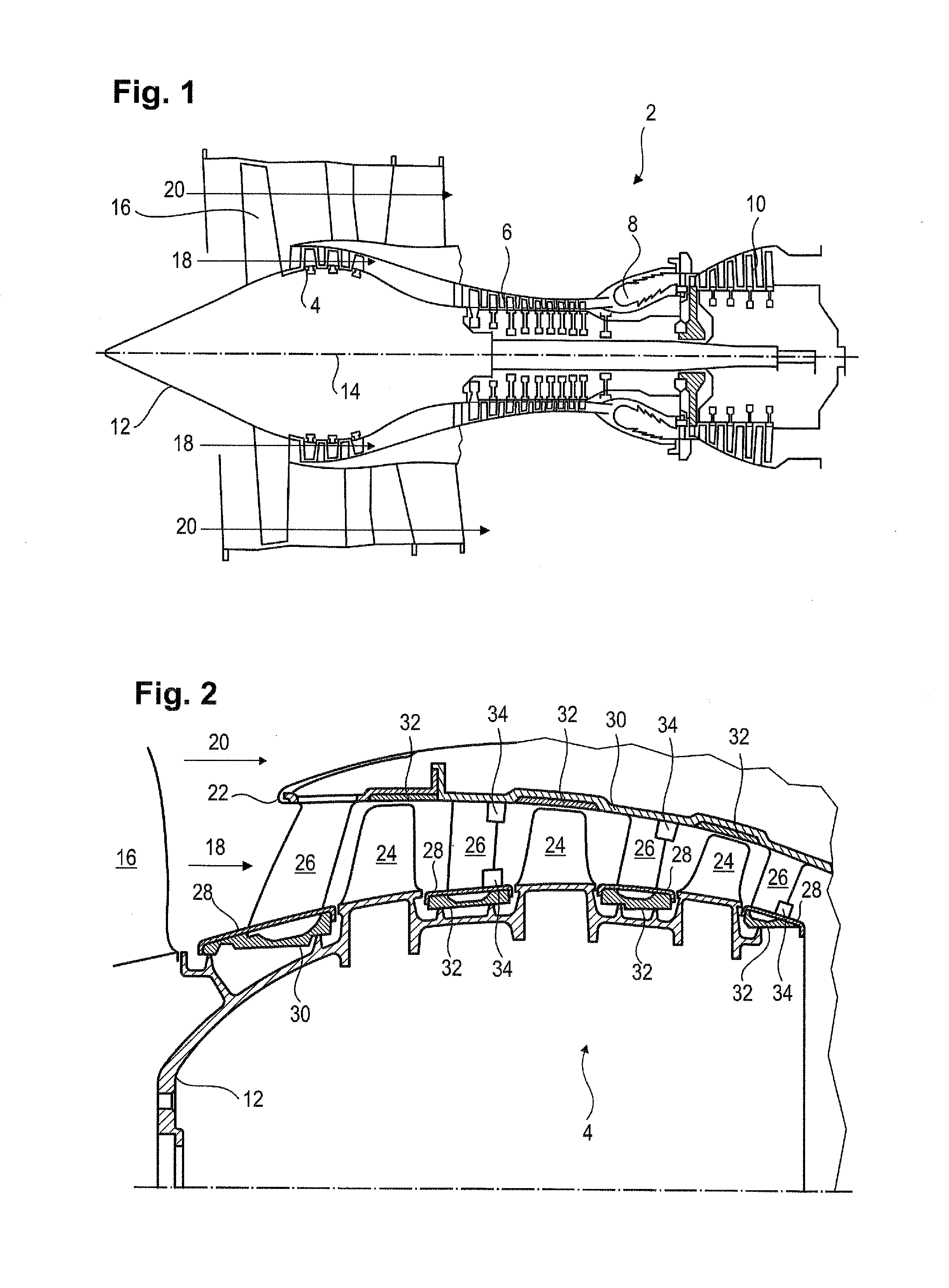 Axial Turbomachine Stator with Ailerons at the Blade Roots