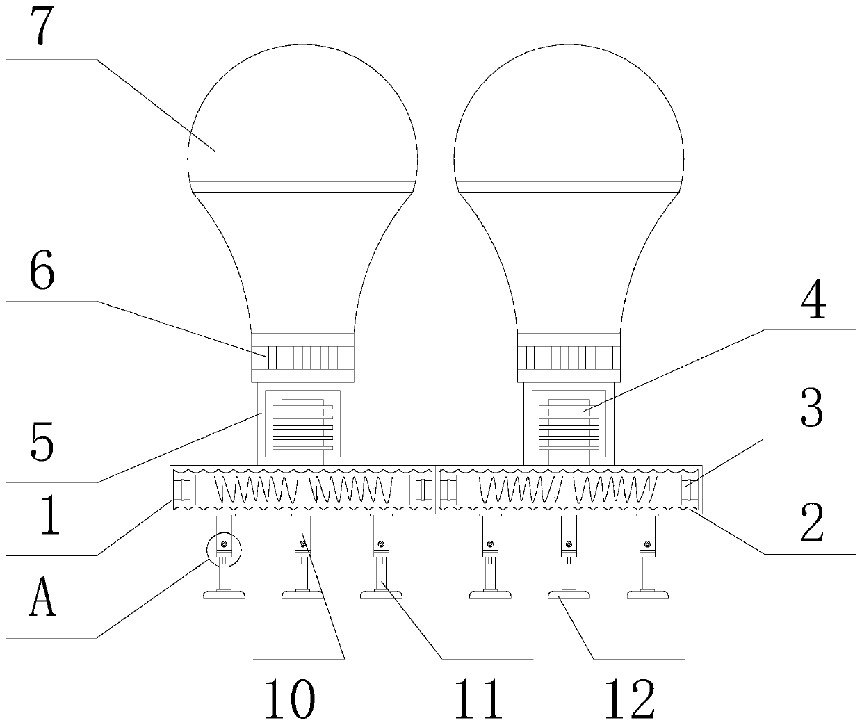 Segmented color-temperature-adjustment chip LED lamp