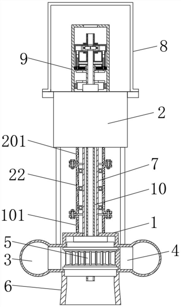 Hydraulic vertical mixed-flow generator set