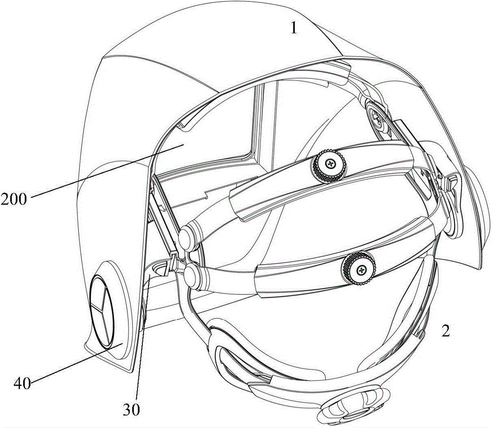 Headband structure and welding mask using same