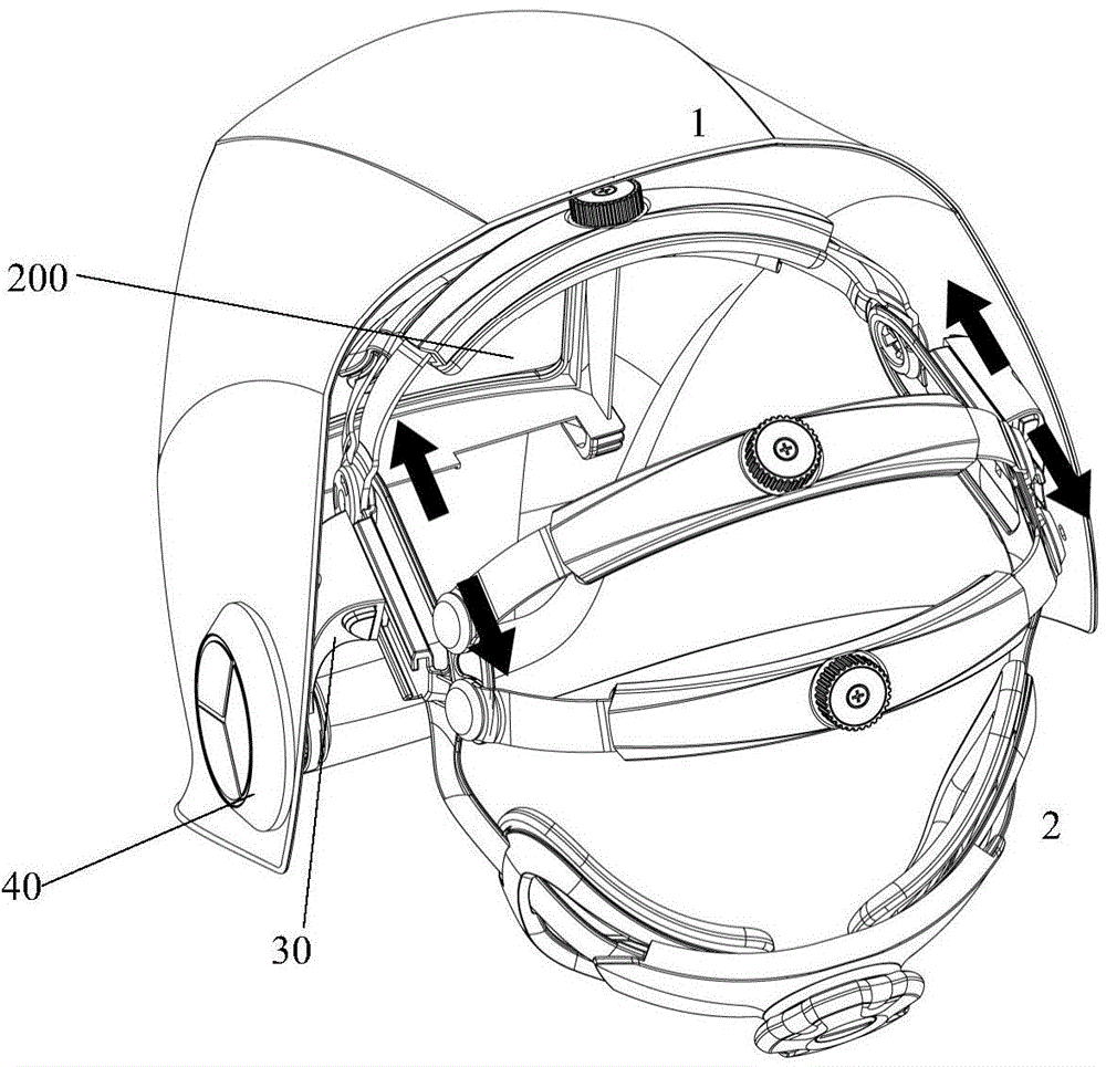 Headband structure and welding mask using same