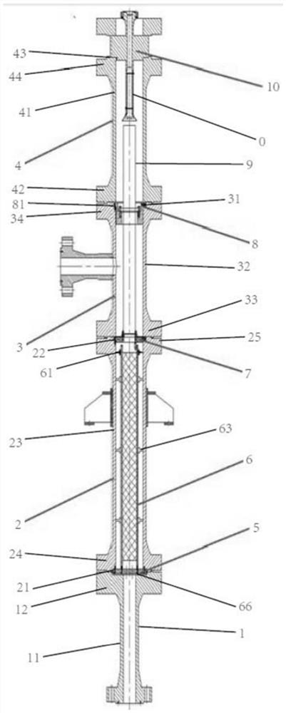 Thermal test device and centering method for control rod driving wire