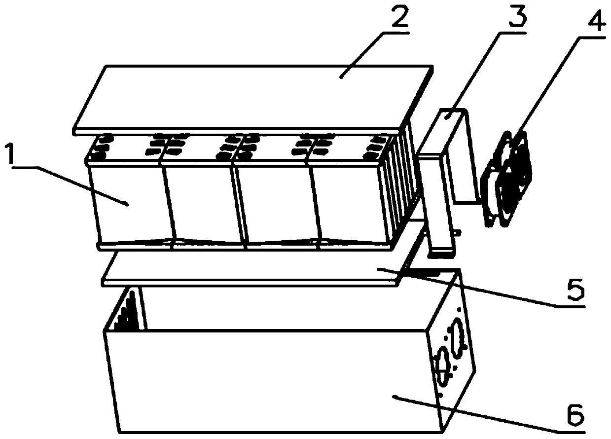 Mixed heat dissipation device for lithium battery pack