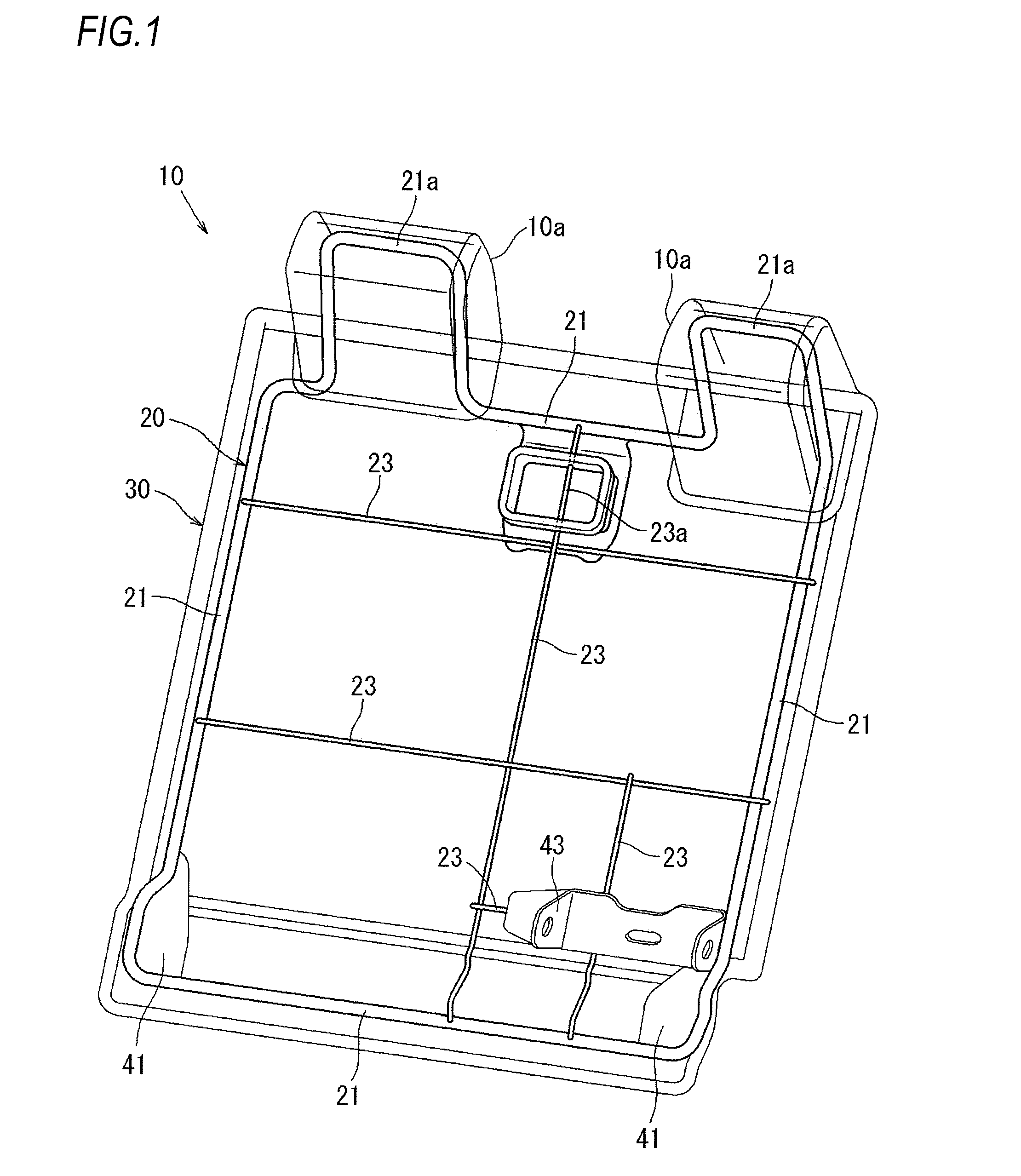 Panel-shaped seat back frame and seat back having the same