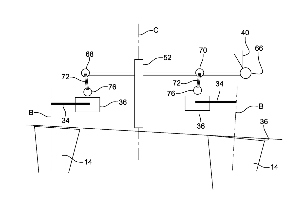 System for controlling variable-setting blades for a turbine engine