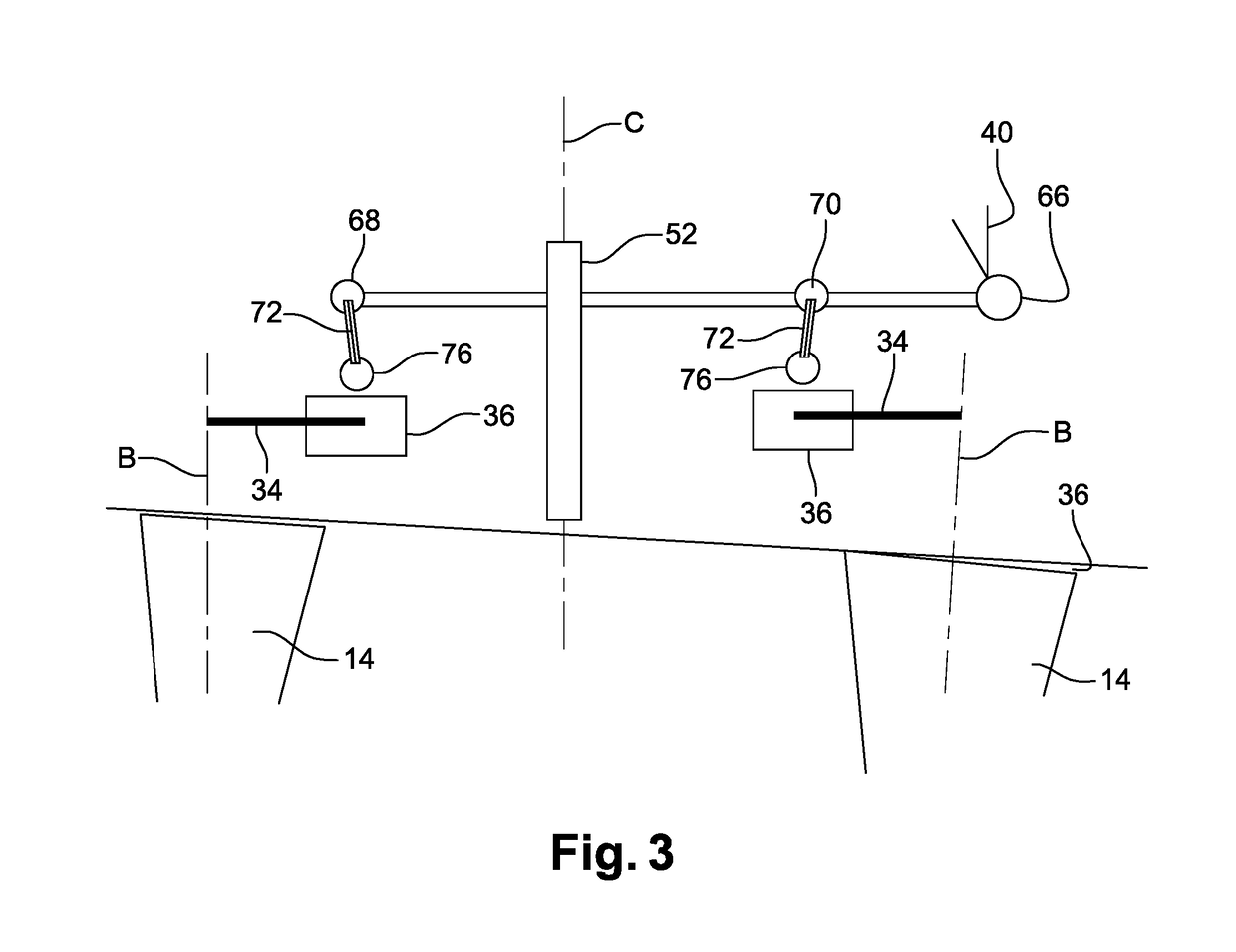 System for controlling variable-setting blades for a turbine engine