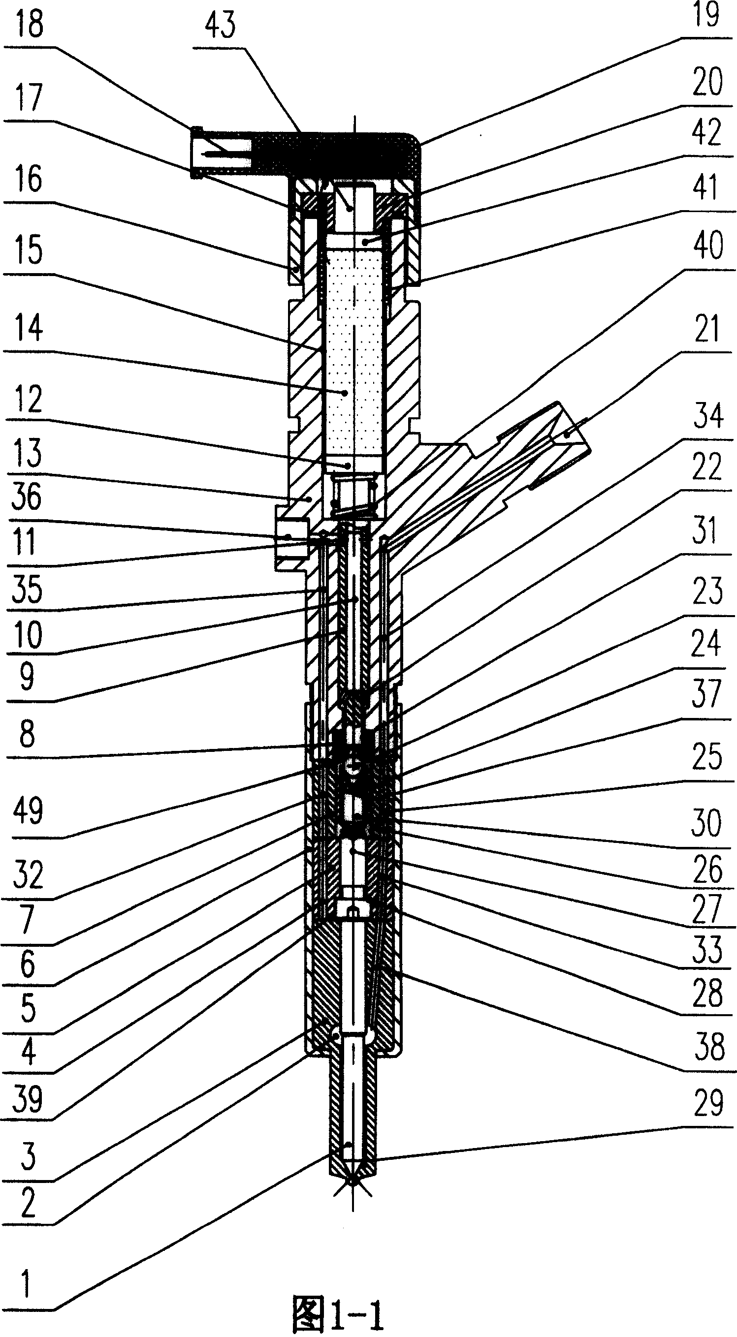 Electric-controlled diesel oil fuel oil injector driven by telescoping element