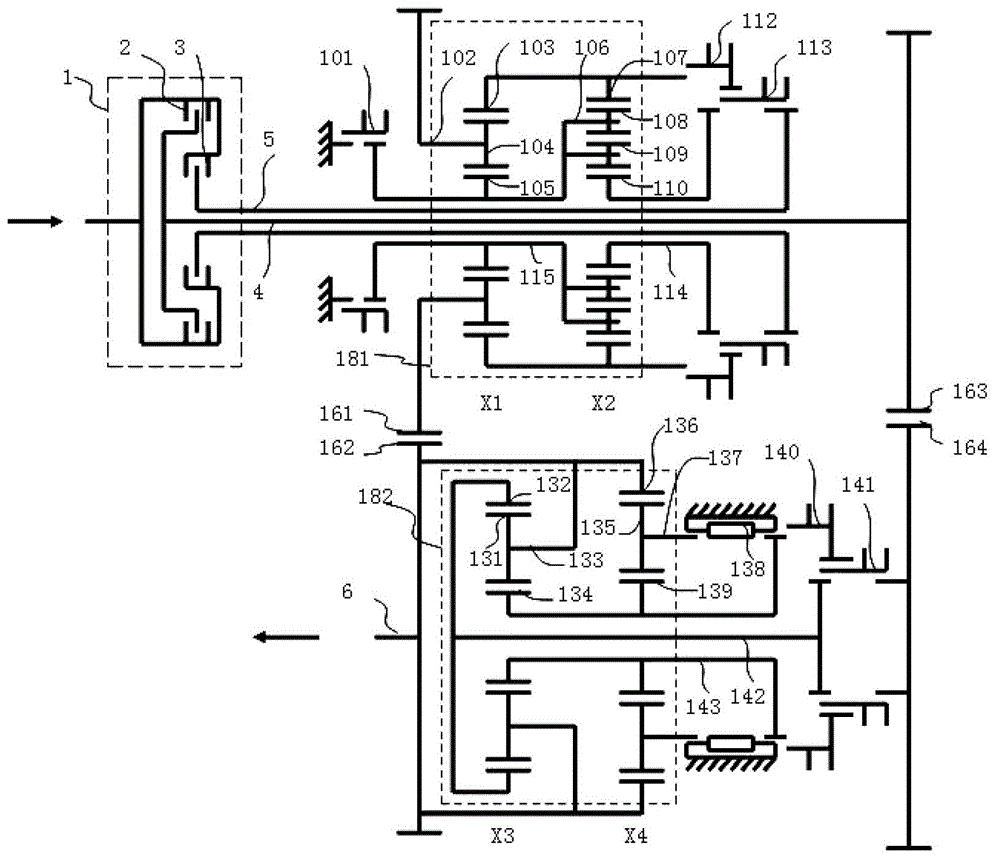 Six-speed dual-clutch transmission Transmission