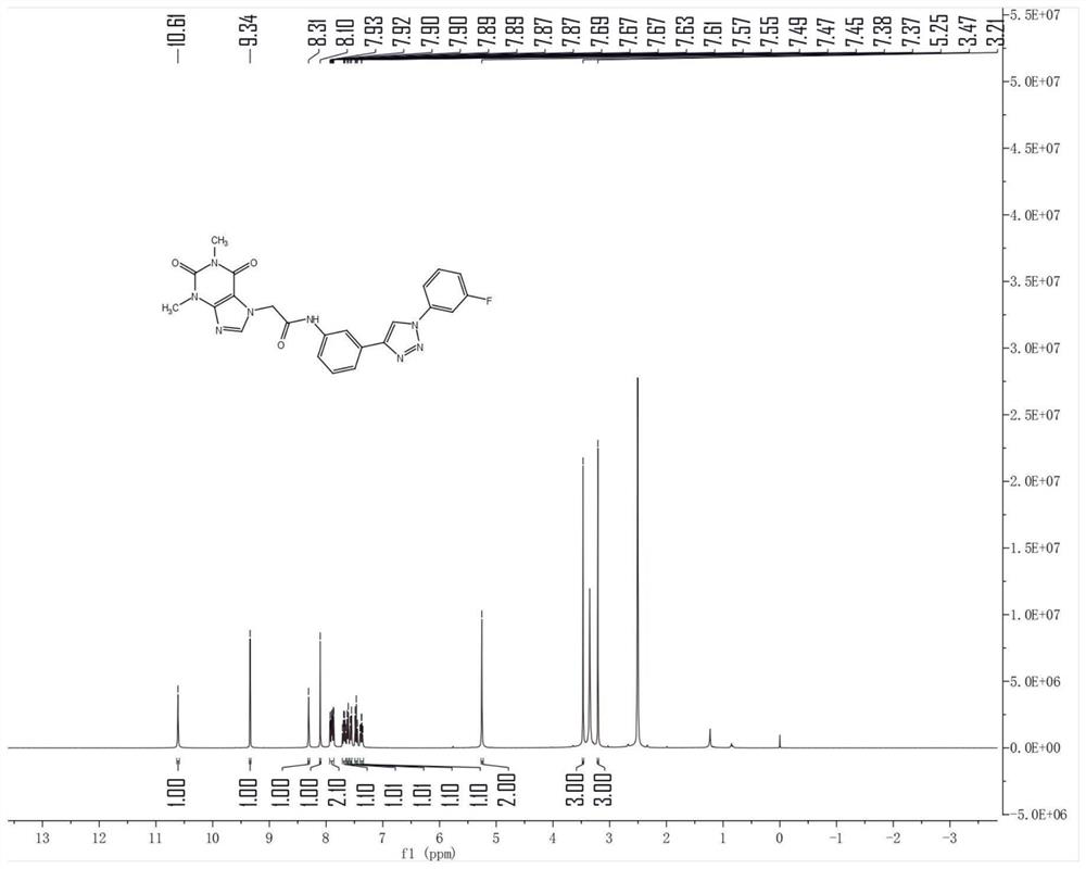 Theophylline acetic acid derivative with antitumor activity and preparation method thereof