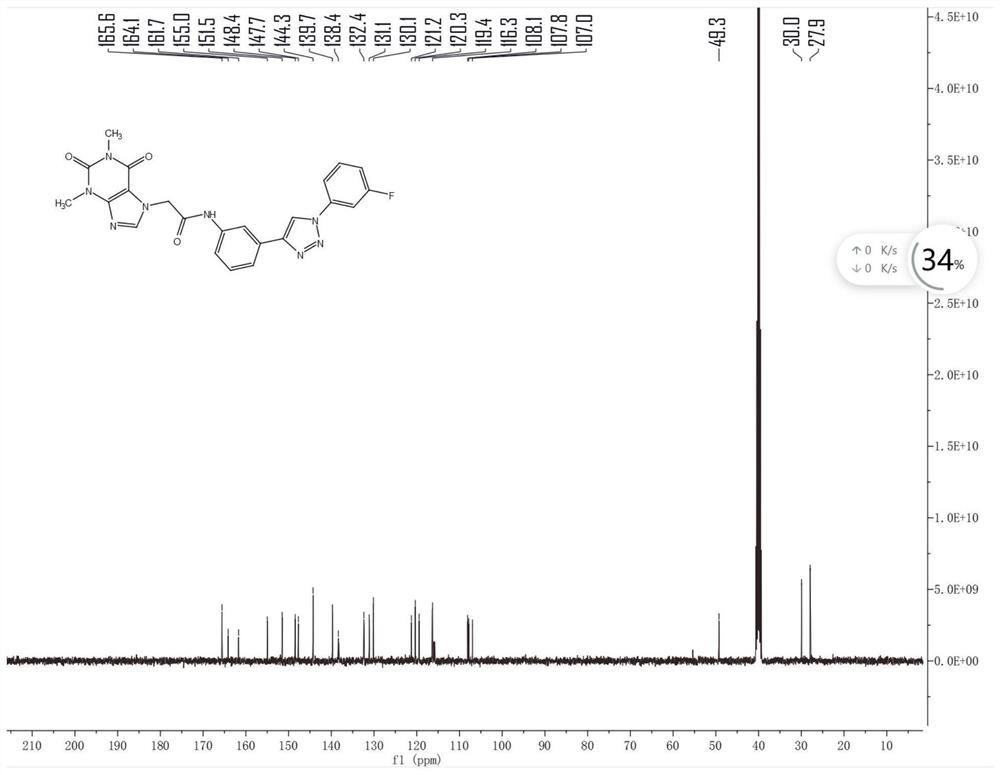 Theophylline acetic acid derivative with antitumor activity and preparation method thereof