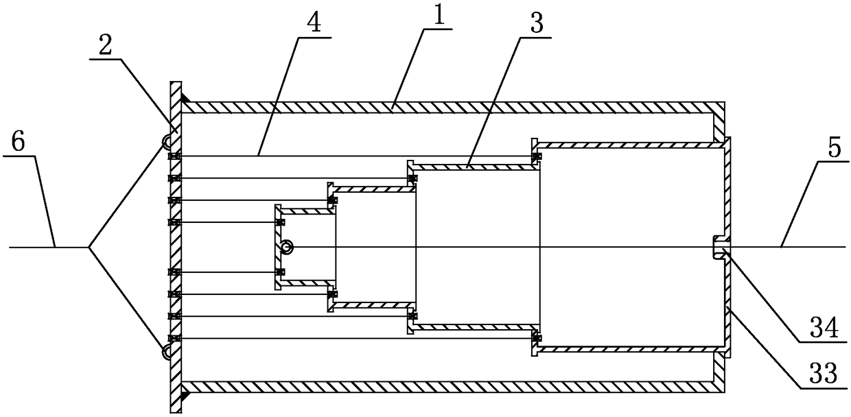 Tower type energy dissipation device for ship interception