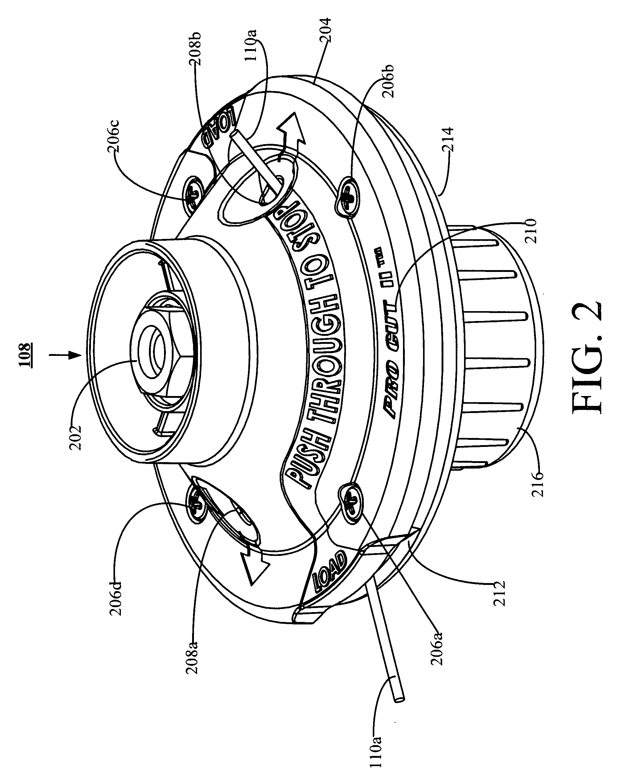 Top unloading fixed line trimmer head